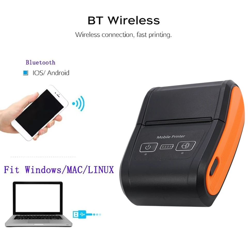 H22 POS Portable Bluetooth Mini Wireless 58mm Thermal Receipt Printer