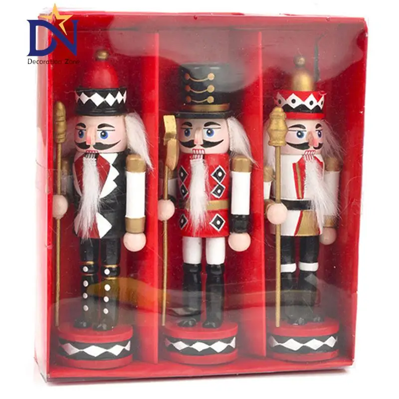 12/14cm Classic Cartoons Nutcracker Puppet Ornaments Desktop Decoration Walnuts Soldiers Band Dolls Nutcracker Miniatures