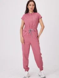 Wholesale Medical Apparel Scrub Uniform Women Short Sleeved Scrubs Jumpsuit Medical Hospital Clothing Scrub Uniforms with Pocket