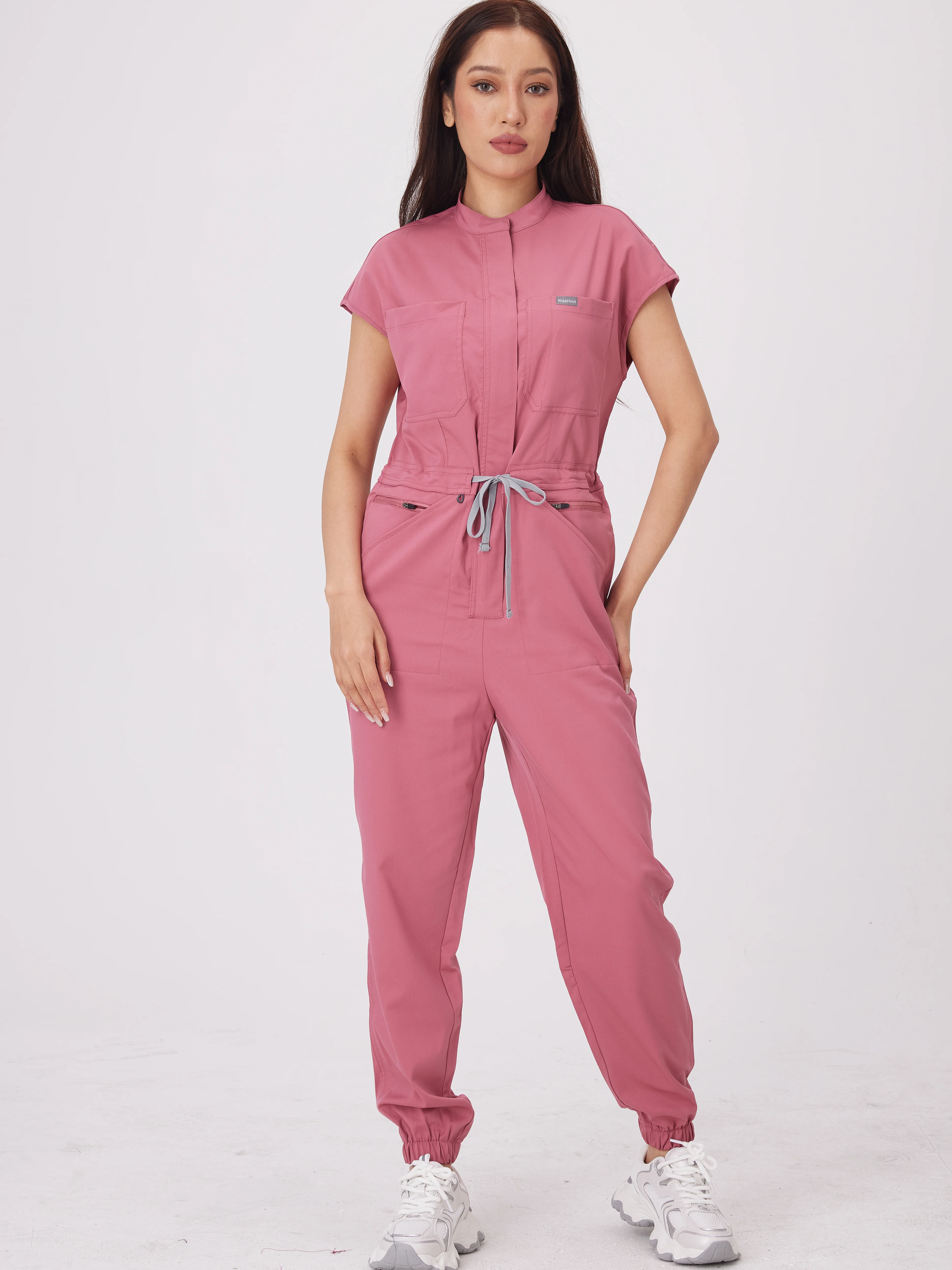 Wholesale Medical Apparel Scrub Uniform Women Short Sleeved Scrubs Jumpsuit Medical Hospital Clothing Scrub Uniforms with Pocket