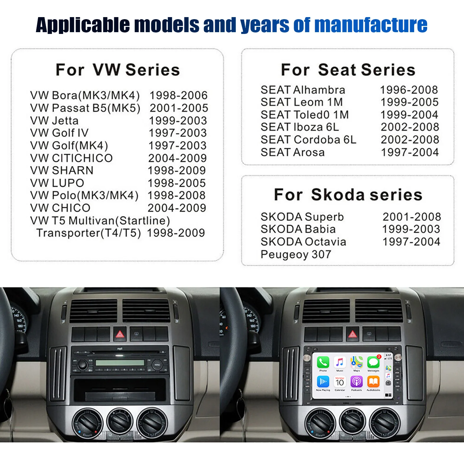 ESSGOO 2+64G 14 7" Car Stereo Radio GPS Navigation For VW Polo Jetta Golf 4 Polo Passat B5 T5 Carplay Android Auto BT Wifi RDS