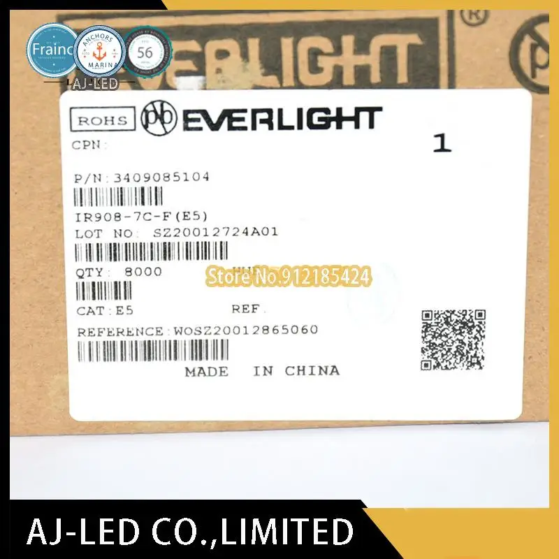 Diode électroluminescente infrarouge DIP2, 100 pièces/lot, IR908-7C-F côtés carrés, jambe courte, angle 940nm ± 60 °