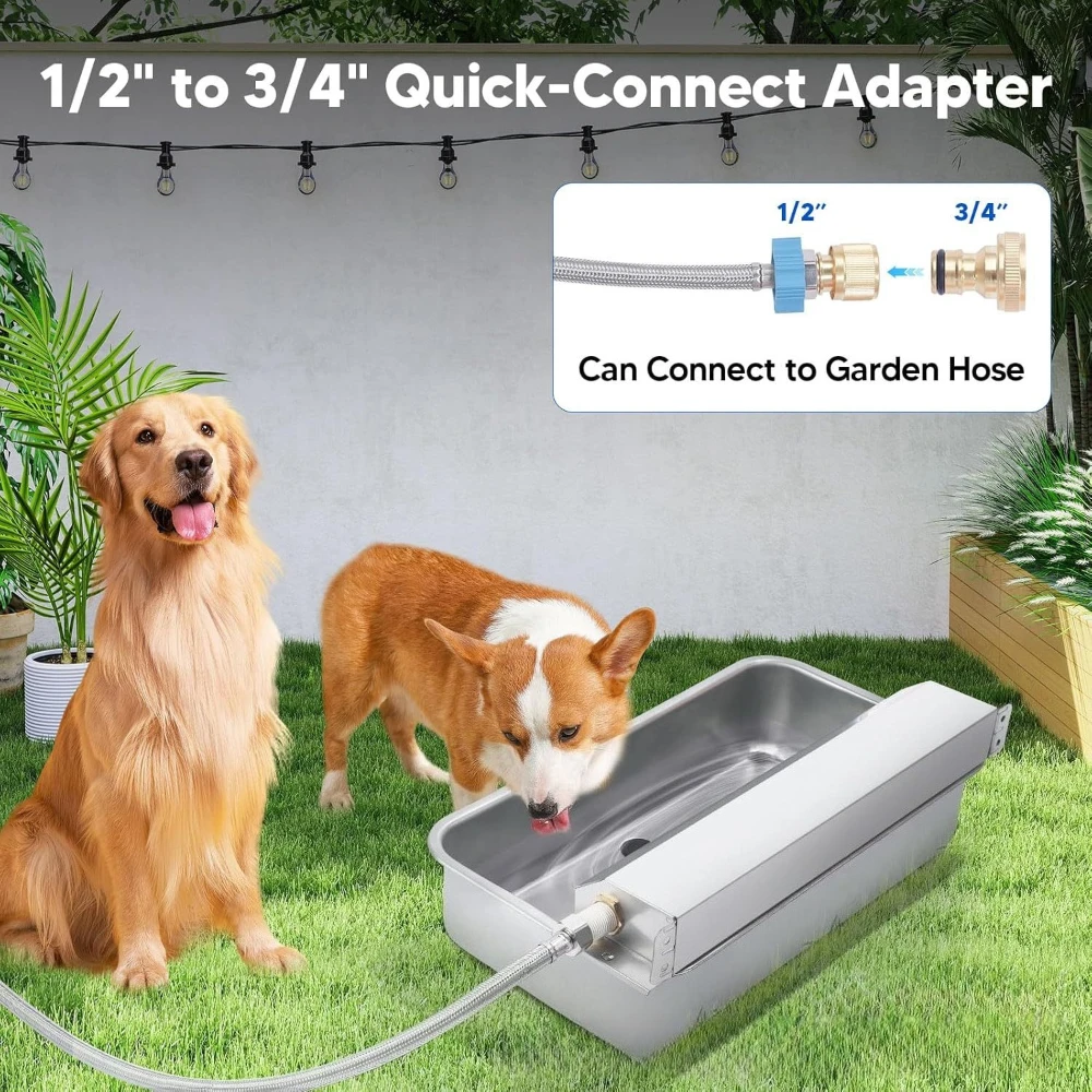 For Pets And Farm Animals 304 Stainless Steel Thick Automatic Float Water Bowl Dogs Cats Cattle Sheep Livestock Waterer