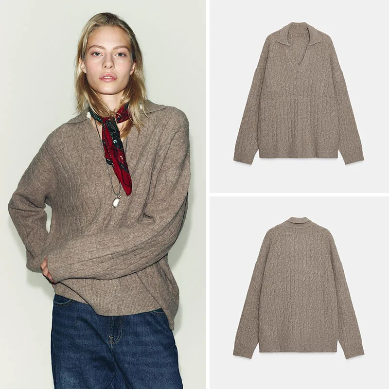 

Новый осенний женский вязаный топ Ne Long Sve Vintage Sle Faion из качественного материала, удобный крой для девочек-подростков