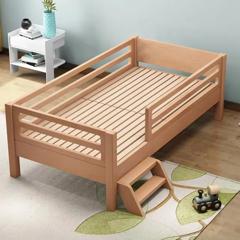 3 feet single bed frame solid wood elegant gray bedroom children adult