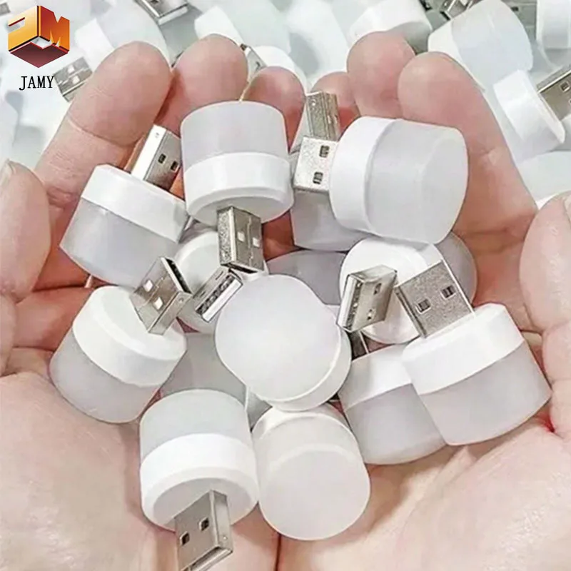 50PCSMini USB Plug Computer Mobile Power Charging LED Night Lamp Night Light Warm White Eye Protection Book Reading Light LT019