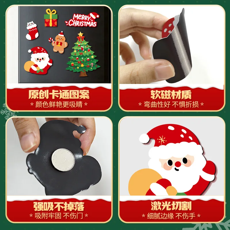 2Sets New Magnetic Stickers Christmas Tree Creative Refrigerator Stickers Christmas Decorations