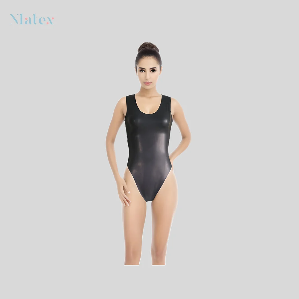 Women\'s Short Latex Swimwear - Natural, Sexy, and Comfortable for Beach or Pool Fun!