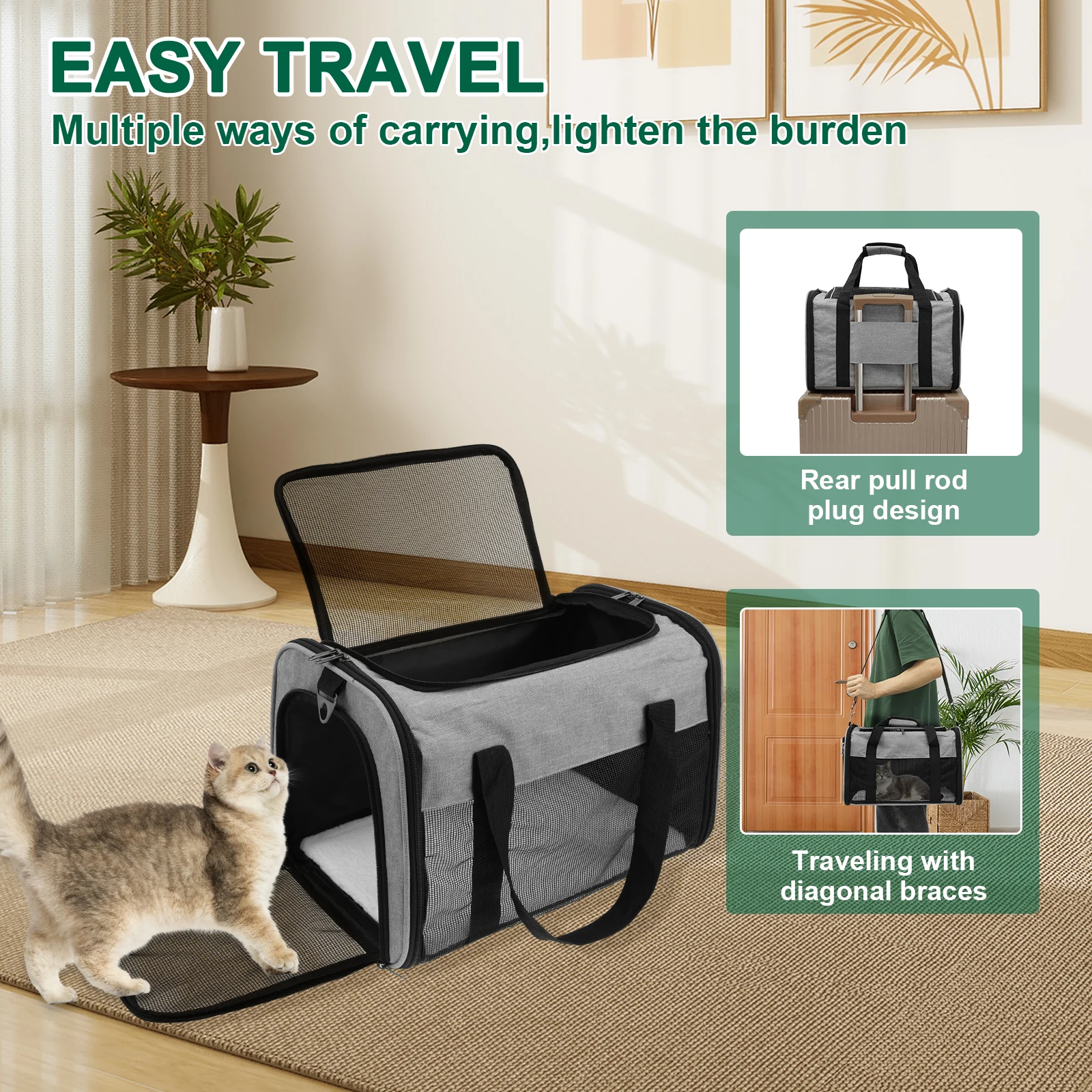 المحمولة الكلب القط الناقل حقيبة تنفس حاملات الحيوانات الأليفة أكياس شركة الطيران المعتمدة النقل الصادرة TravelCrate المنبثقة الحيوانات الأليفة حقيبة يد