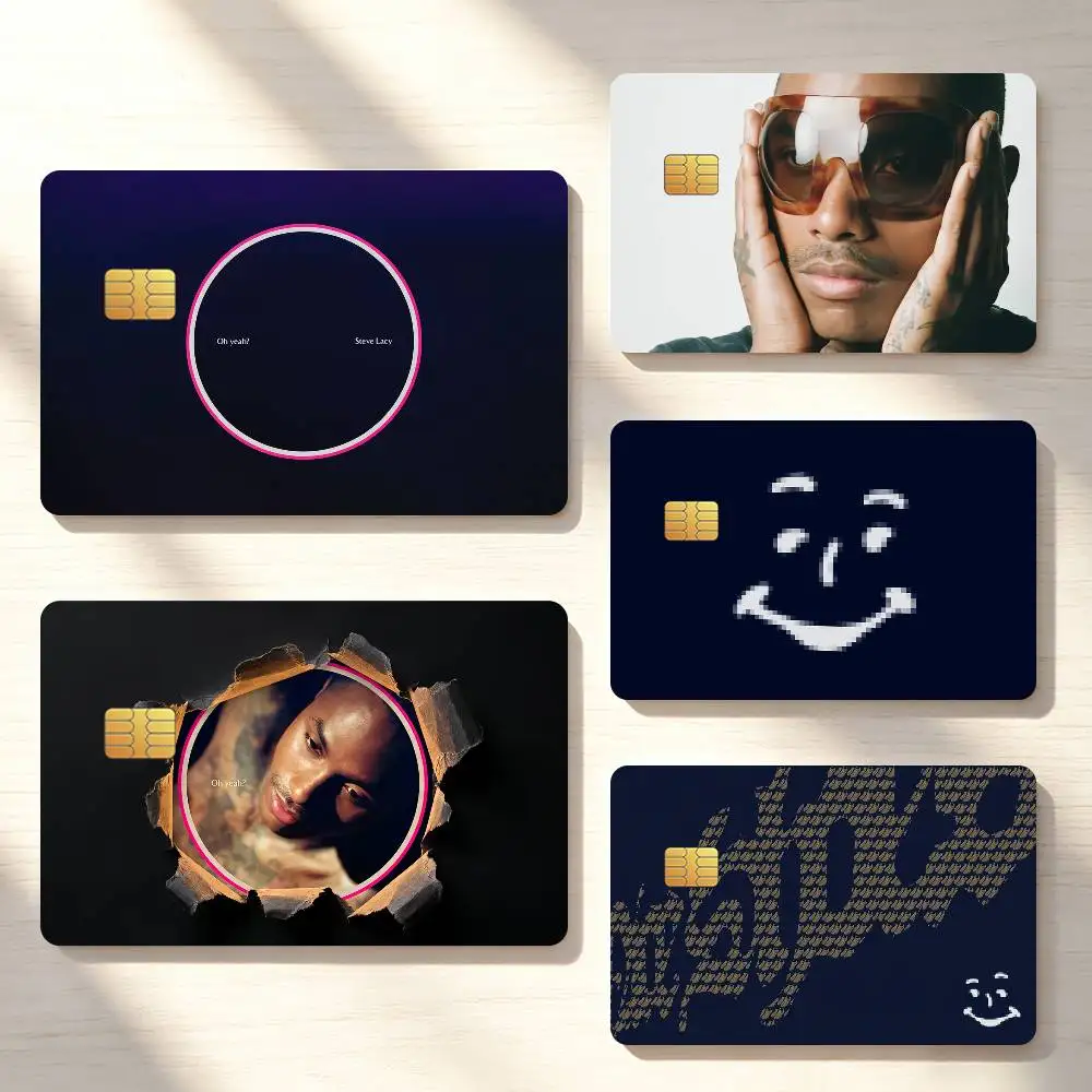 Singer S-Steve Lacy OH YEAH Music Credit Card Sticker Waterproof Anti-Scratch 4PCS Bank Debit Traffic Cover Decoration