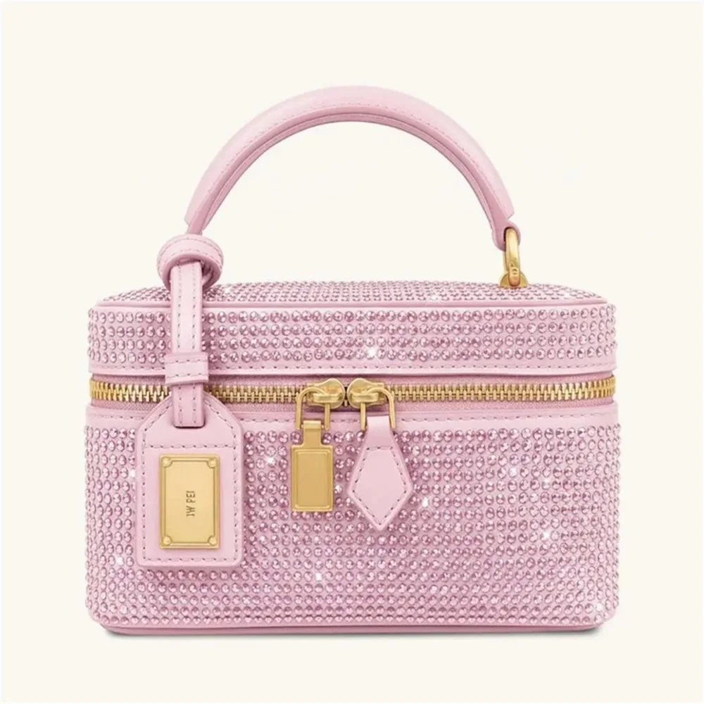 Neue JWPEI Cleo Krokodilmuster-Tasche mit Diamanten-Verzierung, Quadratische Handtasche, Crossbody Schultertasche, Kleine Quadratische Tasche