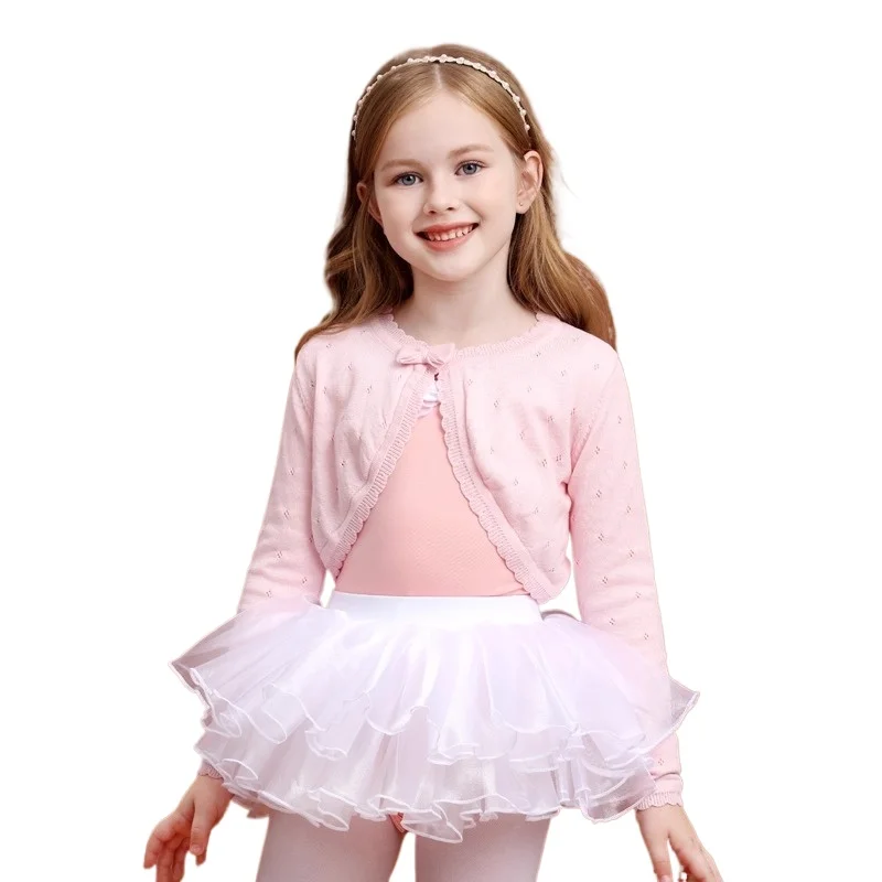 

Sweater Dance Knitted Cardigans Warm Ballet Wrap Tops Kids Ballet Coat Ballet Jacket Long Sleeve Dance Knitwear