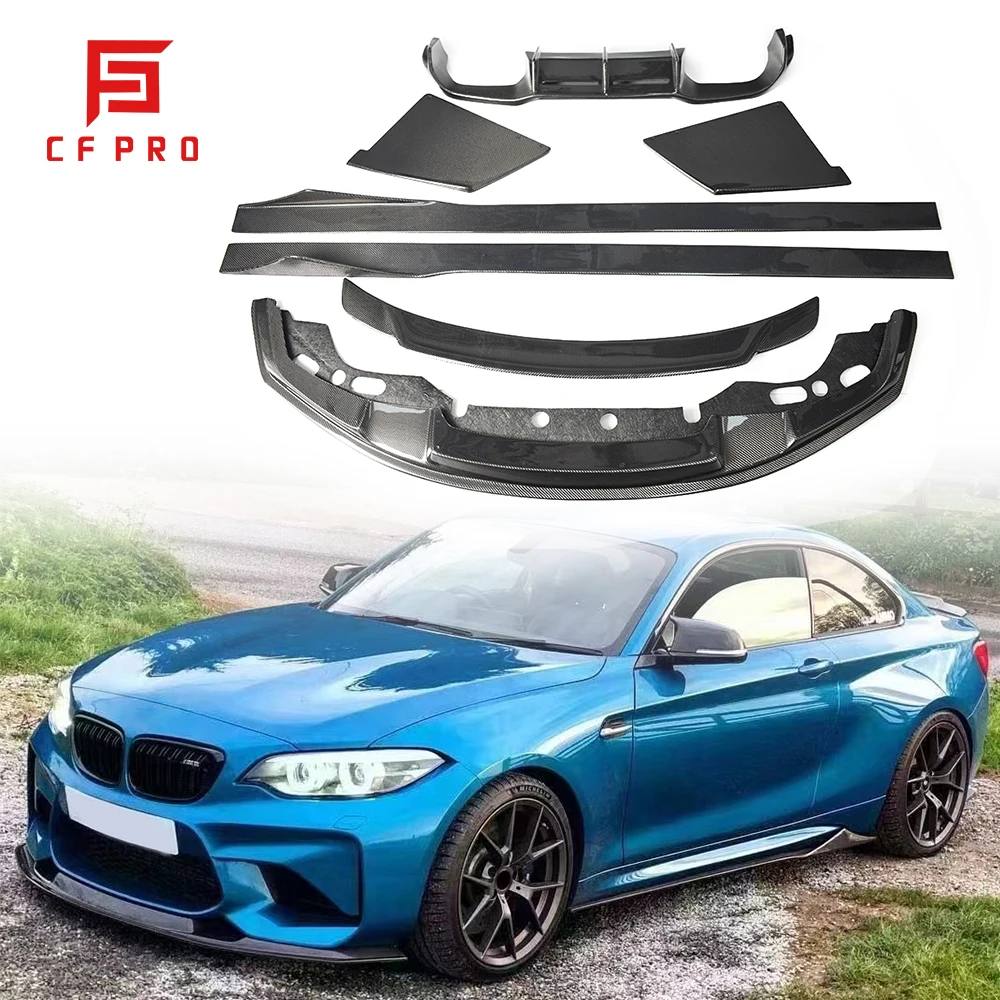 

MTC Style Carbon Fiber Body Kit For BMW M2 F87 Front Rear Bumper Diffuser Lip Side Skirts Rear Trunk Spoiler Accessories