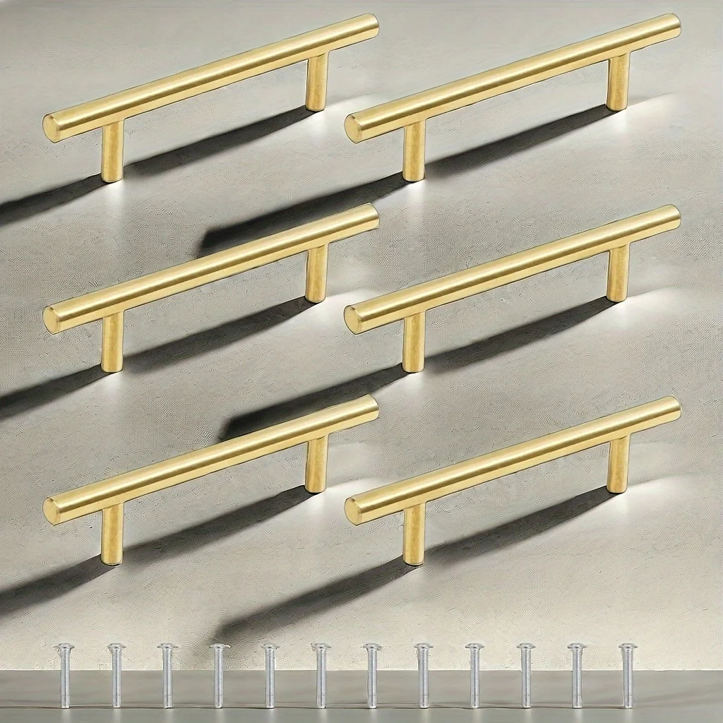 6Pcs Gold Resin Tray Handles with Screws for Epoxy Resin Casting, Fit Imitation Agate Tray, Cabinet, Drawer & Door - view 2
