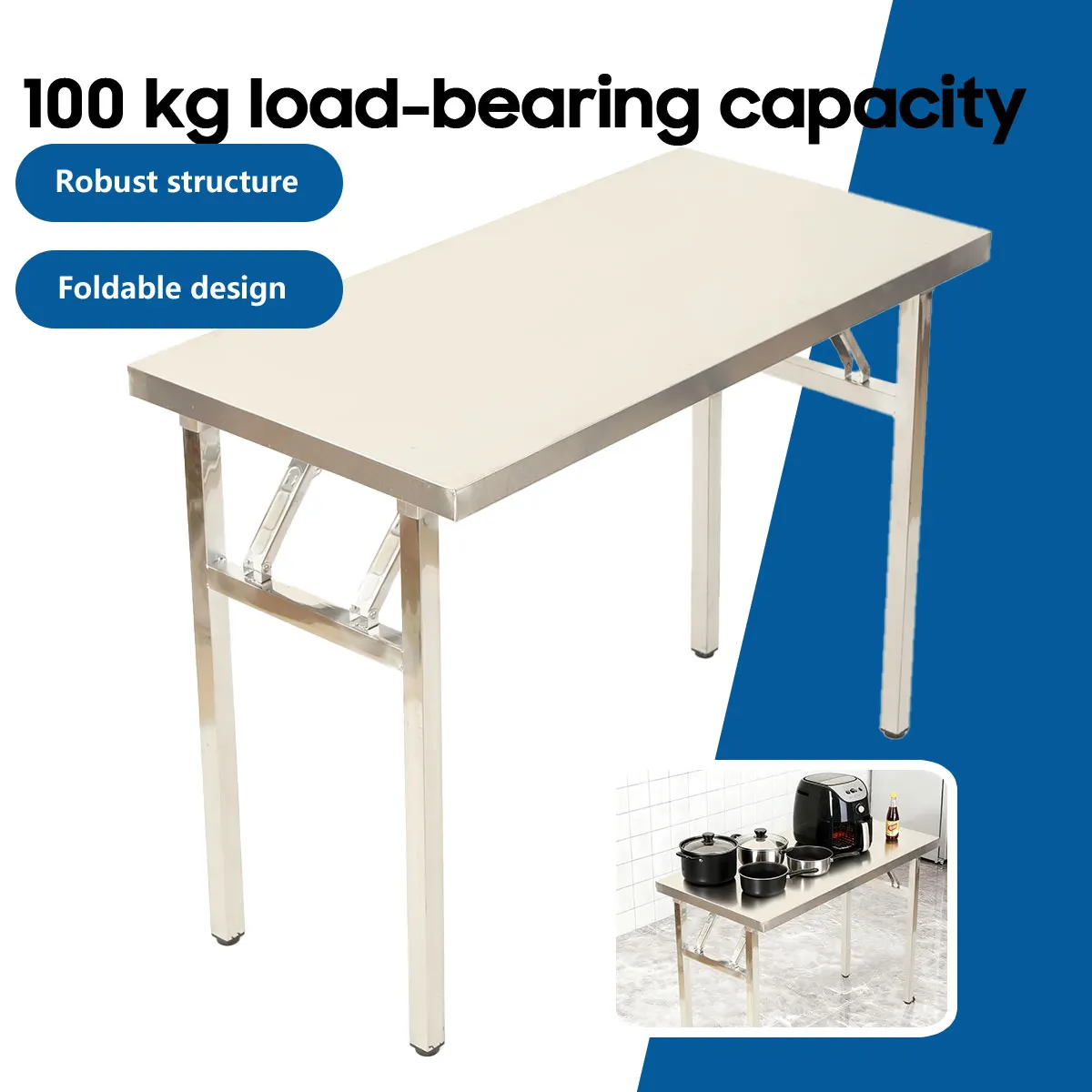 Mesa plegable para el hogar, puesto al aire libre, promoción, mercado nocturno portátil, mesa de trabajo Rectangular, mesa de comedor, mesa de cocina
