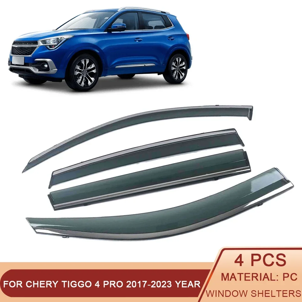 For Chery Tiggo 4/4 Pro 2017-2023 Car Window Sun Rain Shade Visor Shield Shelter Protector Cover Sticker Exterior Accessories