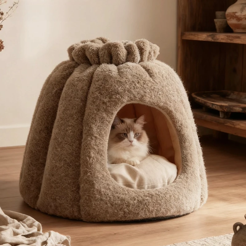 

Cat Nest in Winter Semi-closed Thickened and Warm Winter Sleeping Nest Shelter House