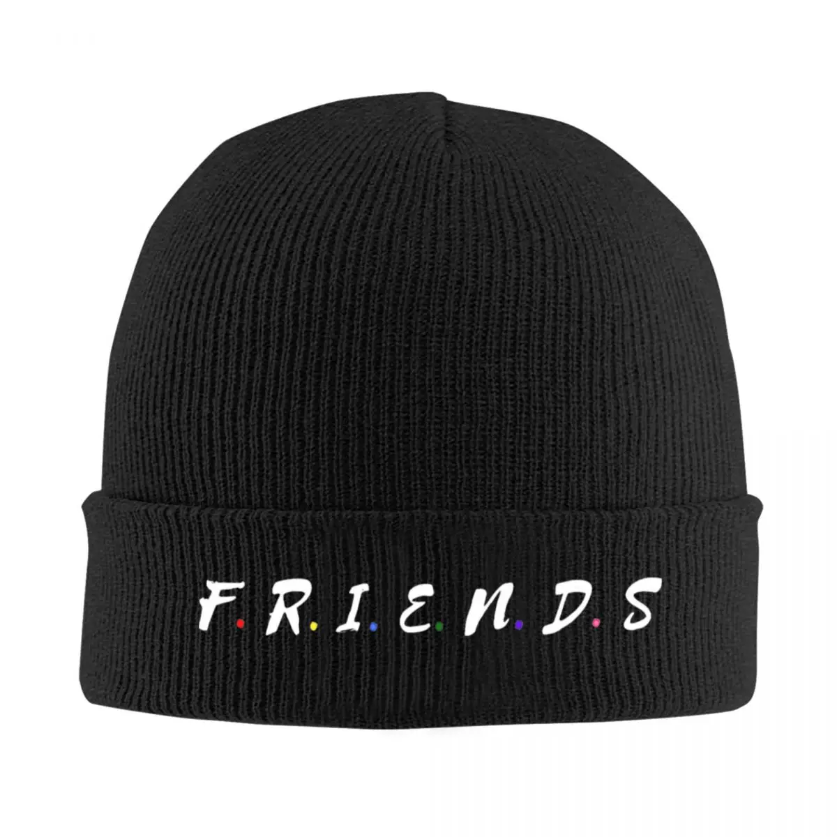 FRIENDS Typography Beanie Hats Vintage Caps Men Women Gym Knitted Hat Autumn Graphic Elastic Beanie Hat