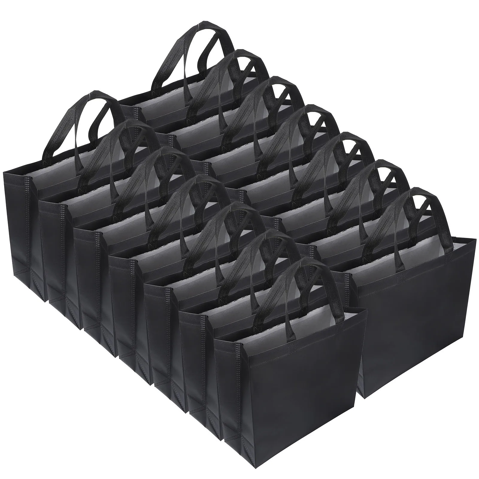 

25Pcs Handheld Shopping Tote Bags Lightweight Reusable Grocery Bag Large Capacity Portable Multipurpose Black Reusable Bags