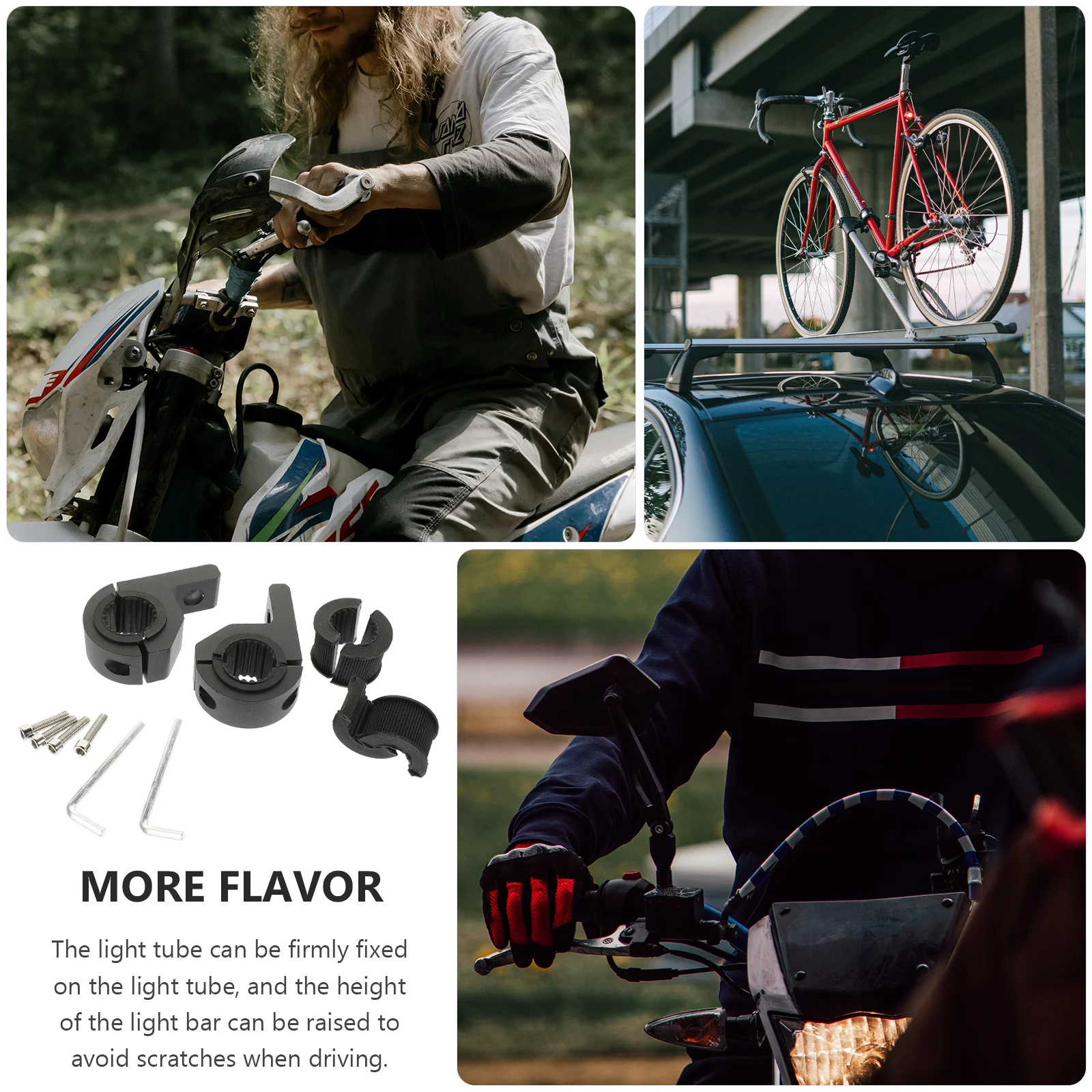 

1 Set Motorcycle Handlebar Clamp Durable Corrosion Resistant Light Mounting Bracket Shockproof Motorbike Lamp Holder Turn Signal