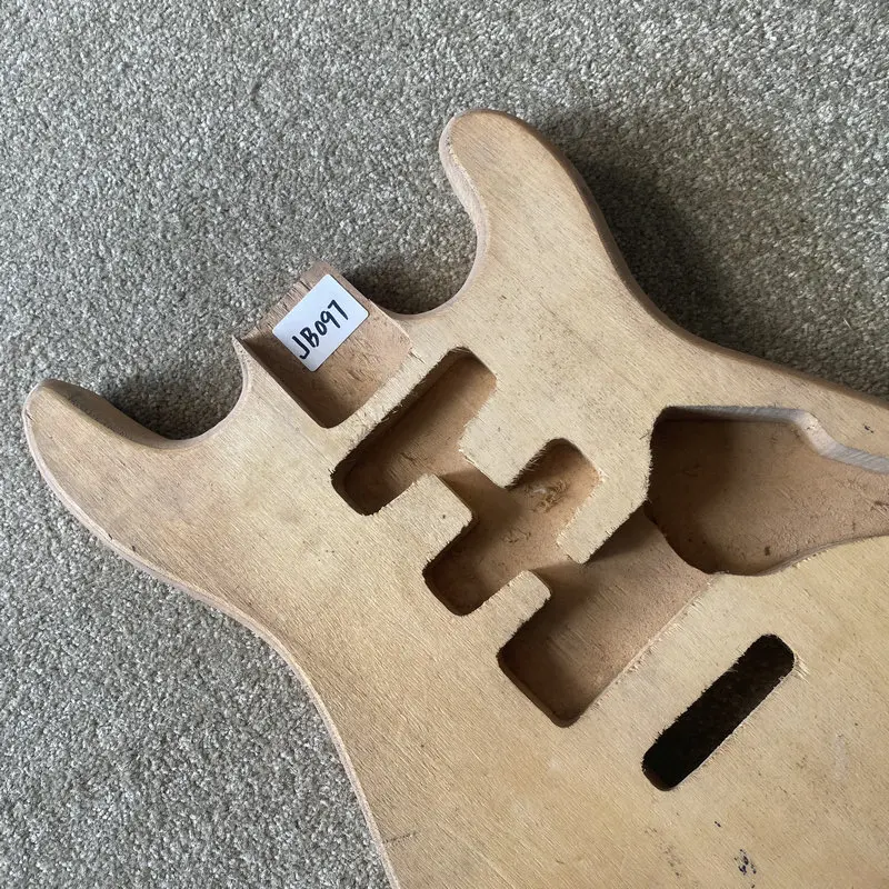 JB097 Surface Dirty&Damages Semi Finishing ST Guitar Body Custom Bridges&Pickups in Solid Basswood for DIY Replace