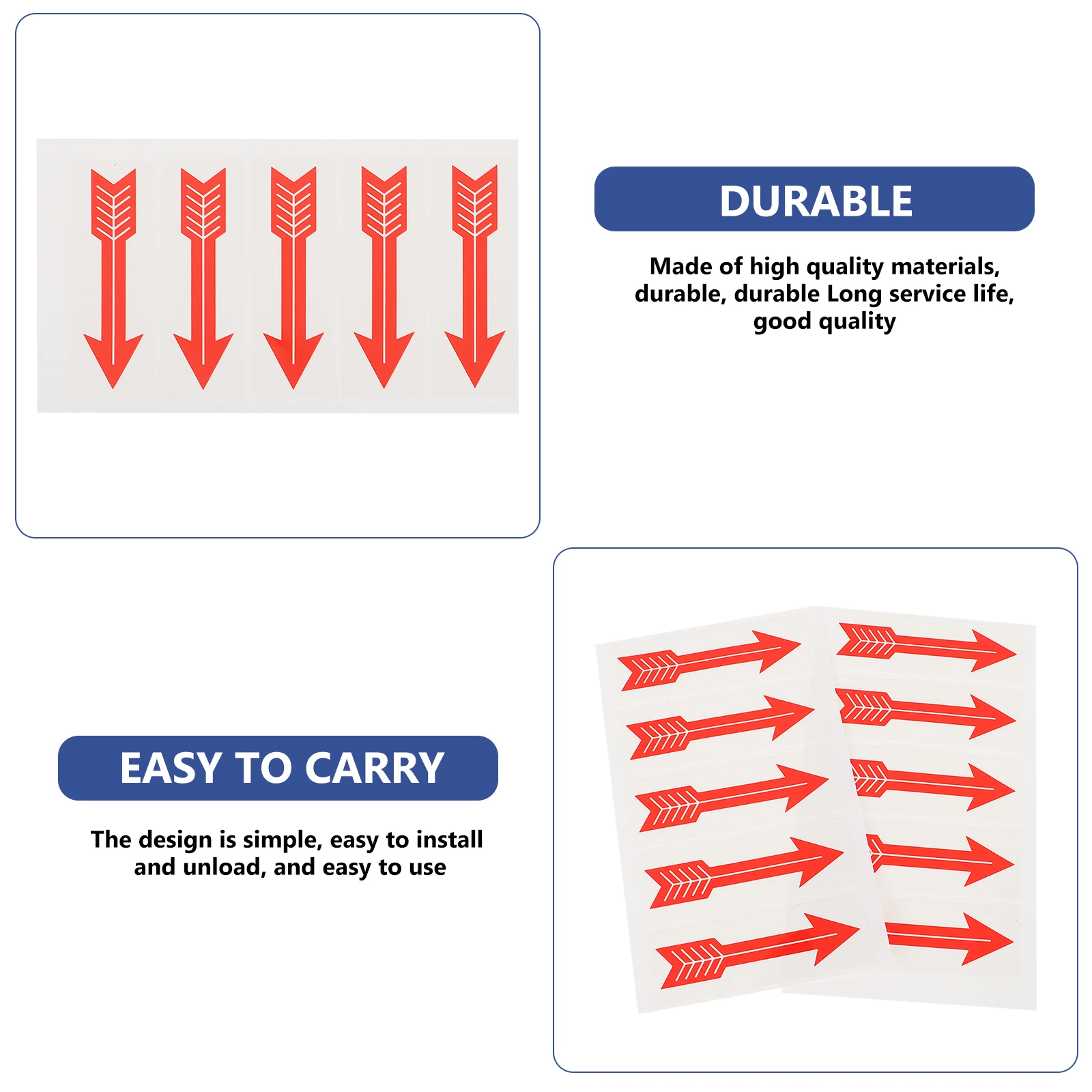 

10 Pcs Arrow Indicator Sticker Decal Direction Signs Pipeline Warning Safety Traffic Equipment PP Material Practical