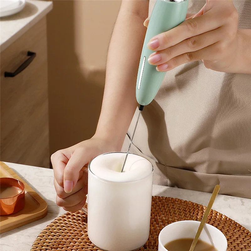 ABRG-Electric Milk Frother For Coffee Frother Handheld Foam Maker - Electric Milk Frother Handheld Egg Beater With Stand-A Durab
