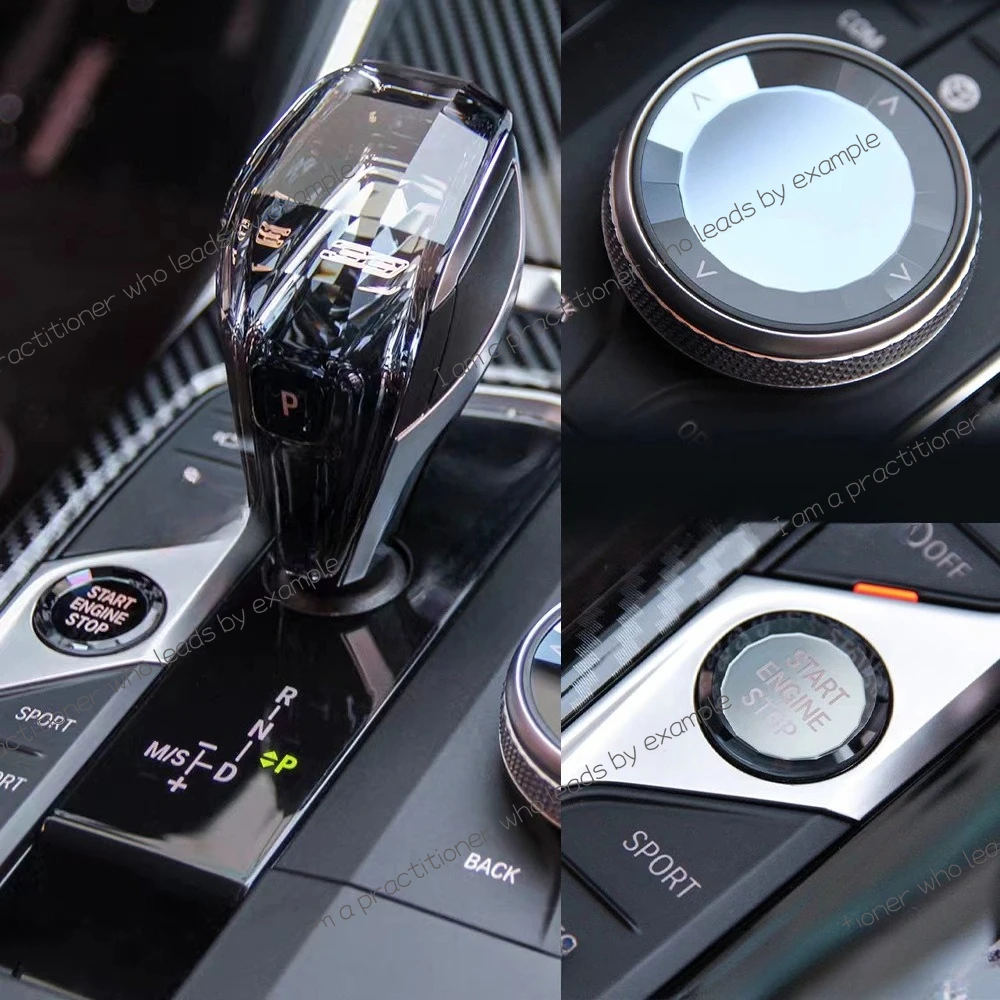 Suitable for BMW New Crystal Three-piece Set with Gear Display Color Label M Car Gear Head Shift Handball Set Accessories