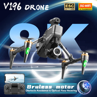 2024 V196 Mini Drone Profesional 8K ESC Camera Obstacle Avoidance Brushless Motor Foldable Quadcopter Optical Flow RC Alloy Dron