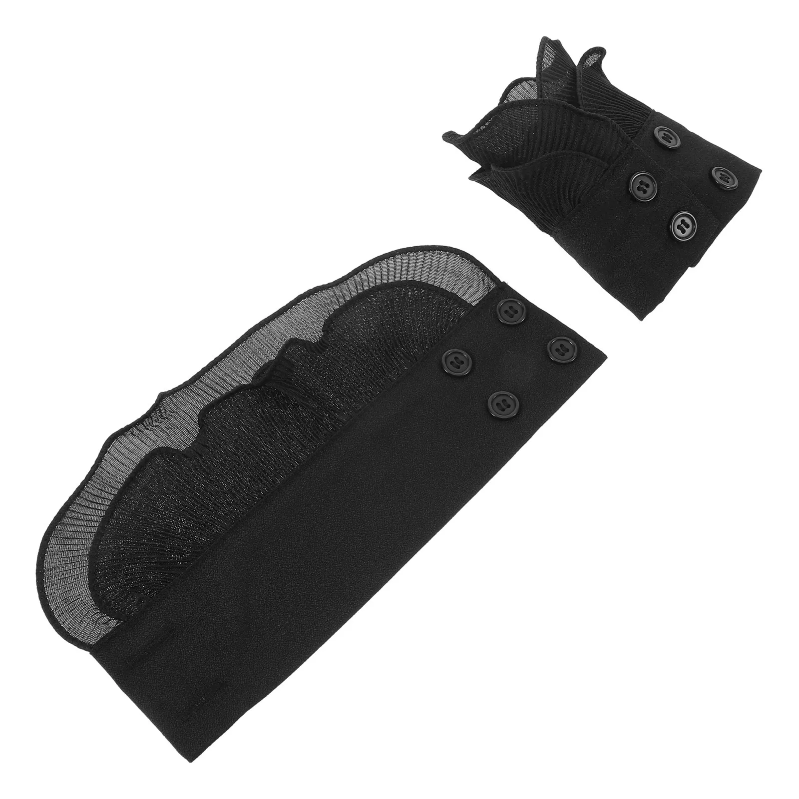 

1 Pair Decorative Black Wrist Cuffs For Women Detachable Faux Sleeve Fake Shirt Accessories Elegant Costume Wedding Party Outfit