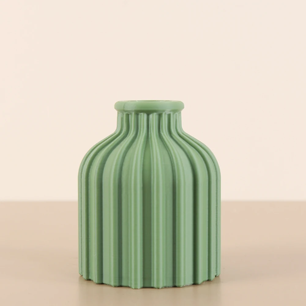 1 Stück Mini-Vase mit Streifenmuster, mehrfarbig (Grün/Grau/Braun, etc.) Optionen, geeignet für einzelne Stiele/getrocknete Blumen, kompakt & einfach