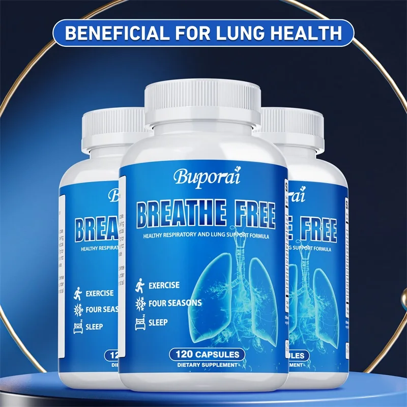 

Breathe Free Support - Helps Maintain Lung Function and Respiratory Health, Keeps Breathing Easy, Non-GMO, Gluten-free