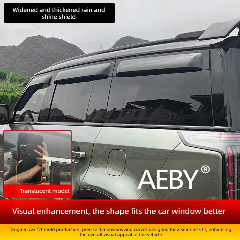 AEBY For Polestones 01 Extra Wide & Thick Window Visors,Car Window Rain Guards,Enhanced Weather Protection,wind deflector