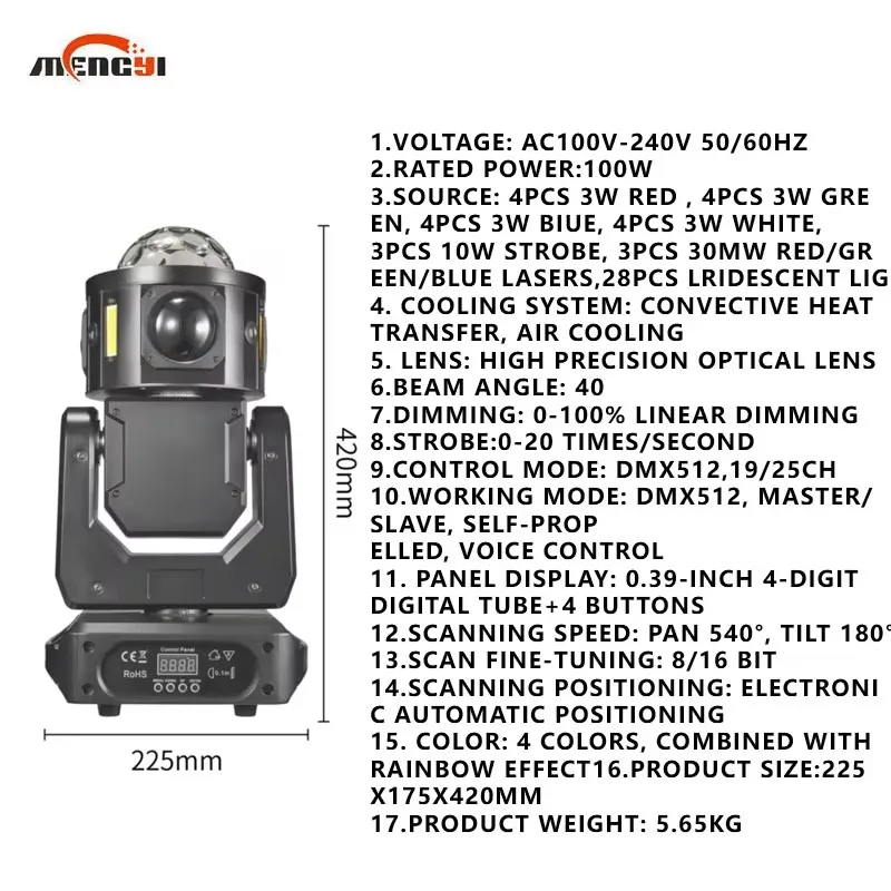 مصغرة بأسعار معقولة جديدة 36 واط Rgbw 2 الأسلحة النحل العين العنكبوت تتحرك رئيس الأحمر الأخضر الليزر ستروب مع جهاز التحكم عن بعد