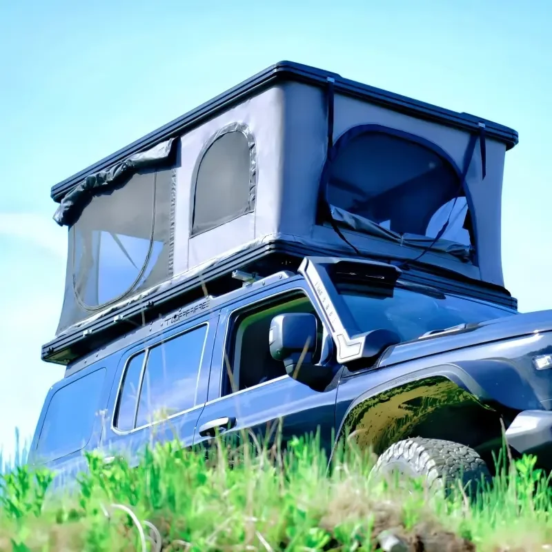 2026 Large Space Hard Shell Roof Top Tent ABS Foldable Waterproof Oxford Fabric One Bedroom Four-season Double Layer Car Tent