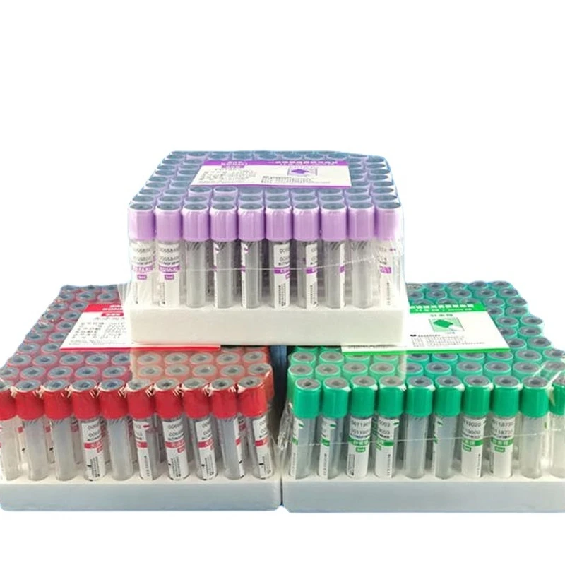 100/pcack Disposable Sterile Vacuum Blood Collection Tube EDTA Heparin Plain Tube Gel Serum Clot Activator Coagulation Tube