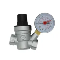Water Pressure Reducer Reducing Valve Regulator with Gauge Manometer DN15 DN20 Chrome