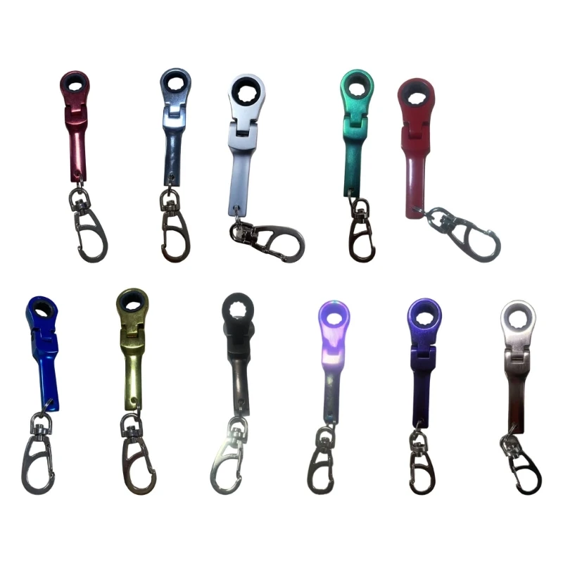 31BF Portable Ratchet Wrench Keychain For Diy Lovers And Everyday Repairs Multifunctional Alloy Construction Keyring