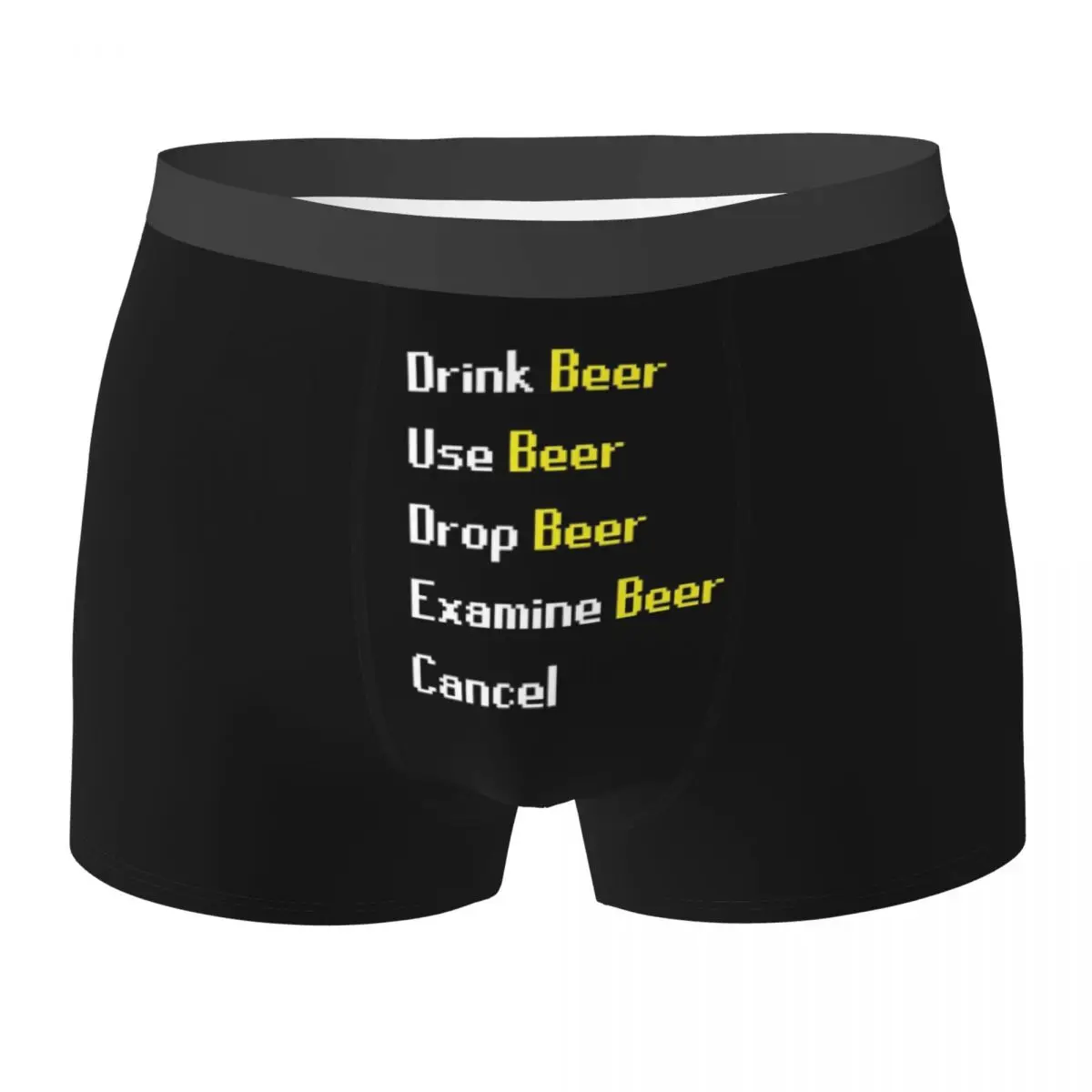 Boxer Underpants Shorts Runescape Beer Interaction Panties Men Comfortable Underwear for Homme Man Boyfriend Gifts