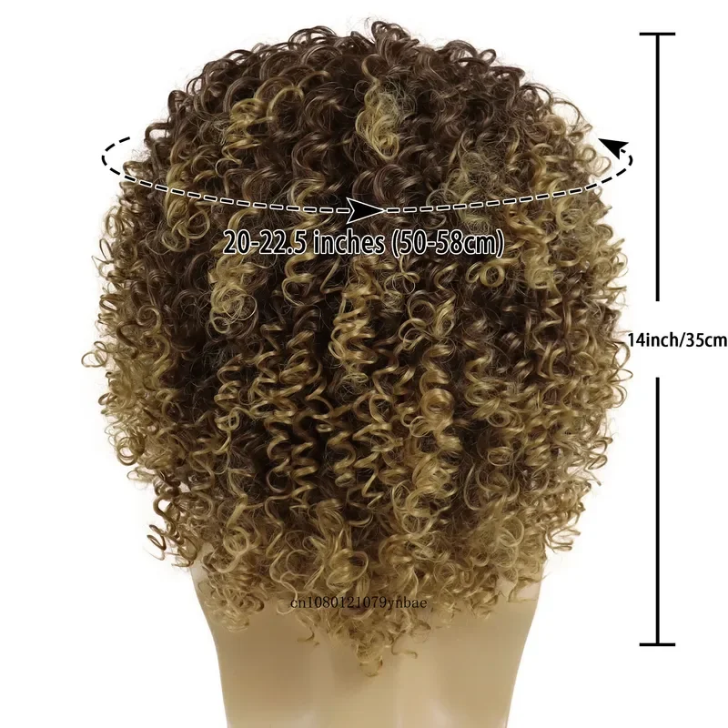 Afro Curly Wigs for Men Synthetic Hair Brazilian Style Mix Brown Wigs Natural Hairstyles Short Wigs Male Handsome Cool Hiarcuts