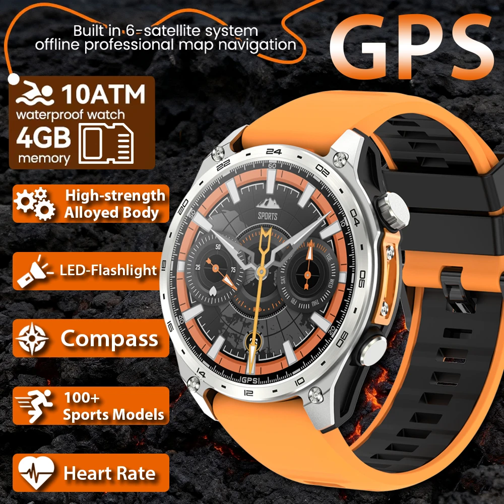 

2025 New Military Man Smartwatch Built-in GPS Bluetooth Call Barometric Altimeter 10ATM Waterproof Watches Sport Smart Watch Men