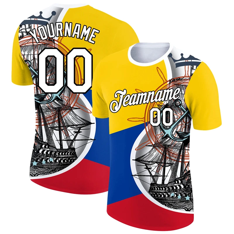 

Customized Team Name Number Name Football T-shirts Personalized DIY Soccer Jerseys Sport Tee Shirts Loose Quick Dry Team Uniform