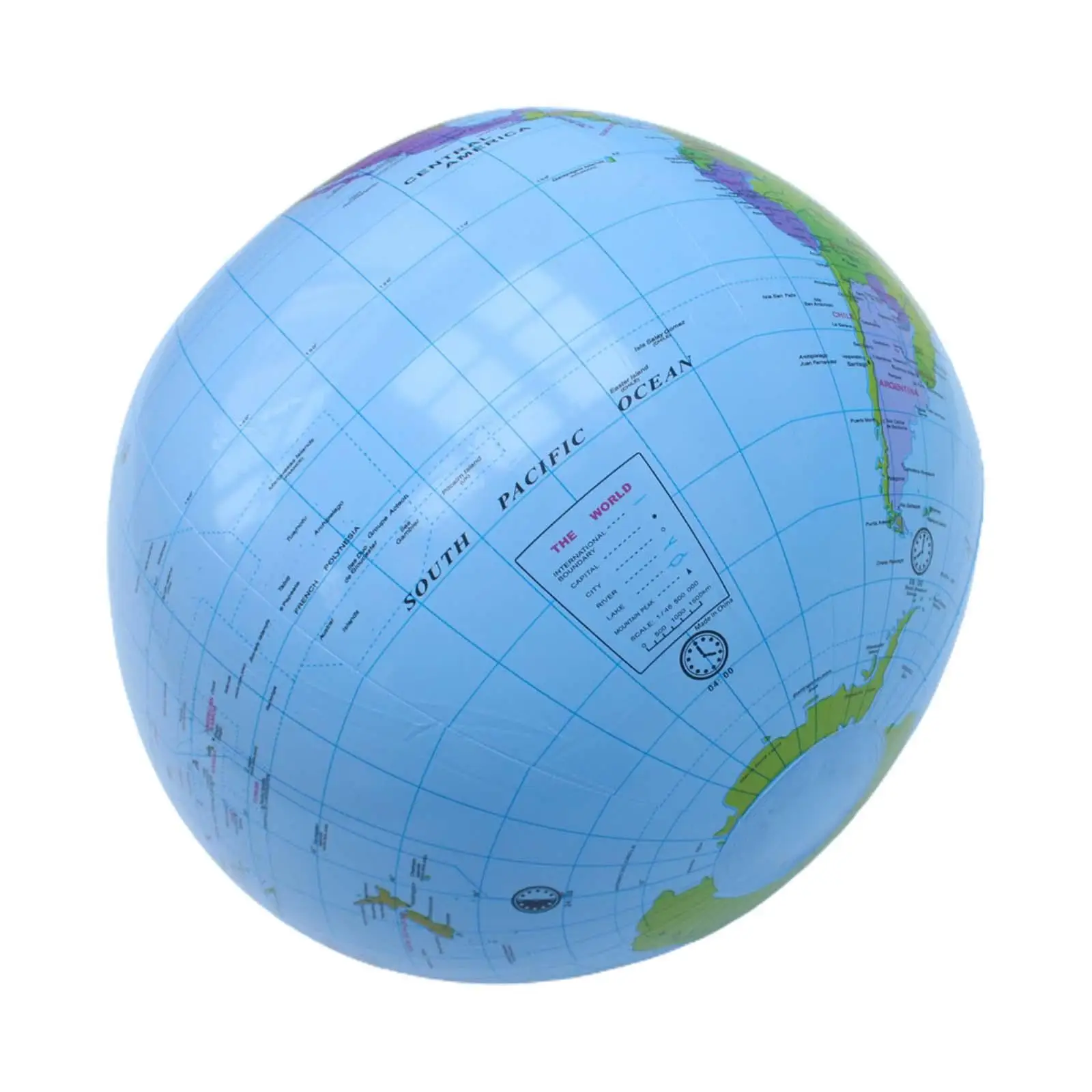 Inflatable Earth Globe Easy to Read Balloon Toy Geography 40cm Globe Map for Learning Teaching School Beach Playing Kids