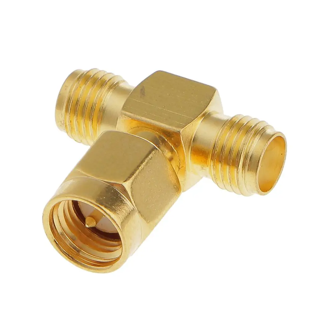 SMA Male to Female Three Way Splitter Wifi Antennas Adapter Gold Plated Coax Connector for Access Points
