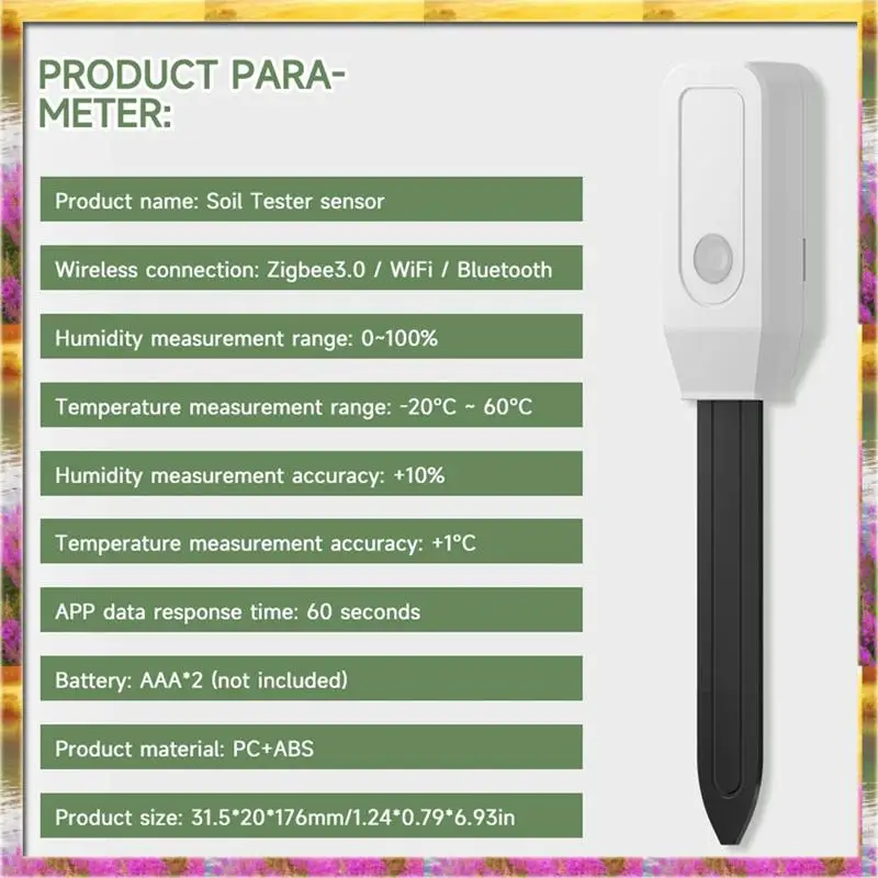 AA46 HOT-Wifi Soil Tester Sensor Soil Water Content Humidity For Flower Plant Pot Vegetable Planting Machine