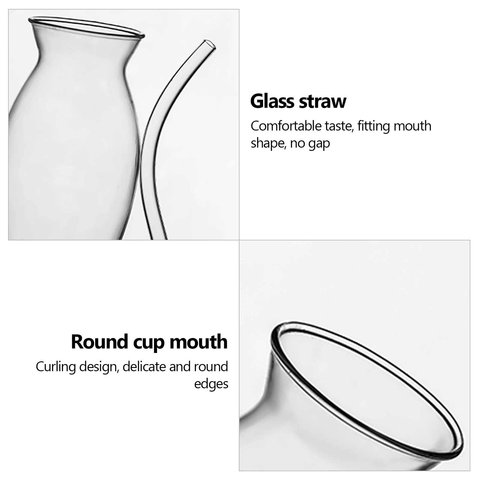 Wine Whiskey Glass Heat Resistant Glass Sucking Juice Milk Cup Nordic Creative Wine Cup With Drinking Tube Straw Vampire-Goblet