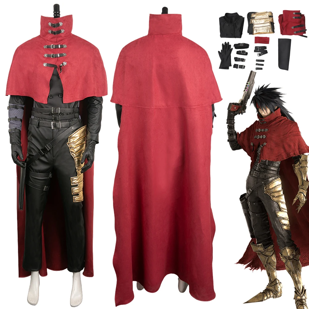 Vincent Valentine Cosplay Anime Game Final Fantasy Costume outfit ragazzi uomini adulto Halloween carnevale travestimento tuta da gioco