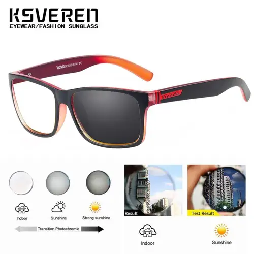 Imagen 2 del producto Gafas fotocromáticas cuadradas a la moda para miopía, gafas para miopía con borde completo para hombres y mujeres, gafas que cambian de Color para exteriores,-0,5 a-6,0