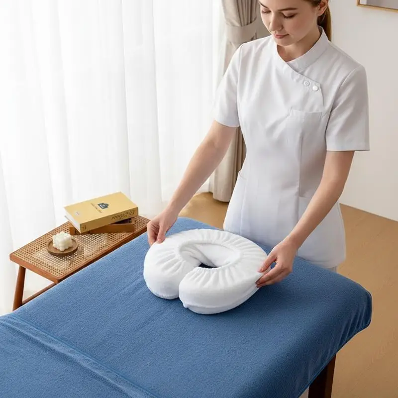 Headrest Pillow Paper U-Shaped Reusable Microfiber Beauty Spa Salon Bed Cover