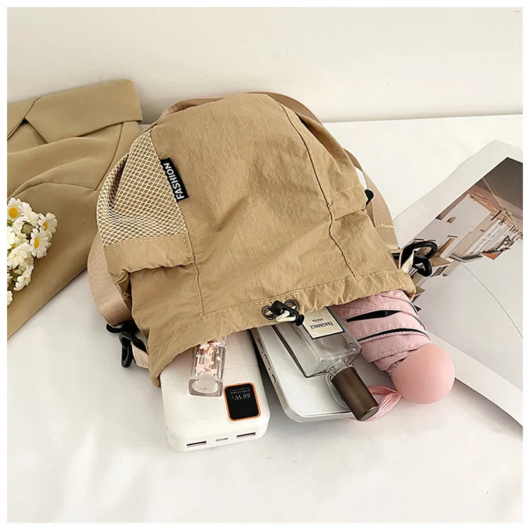 2026 Frühling Nylon Casual Umhängetasche für Damen, Modische Kordelzug-Beuteltasche, Vielseitige Handytasche für Unterwegs – Detail 18